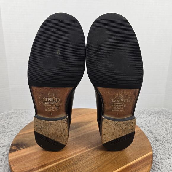 Mephisto Mens 8.5 Black Leather Casual Comfort Slip On Daily Loafer Portugal - Picture 8 of 15